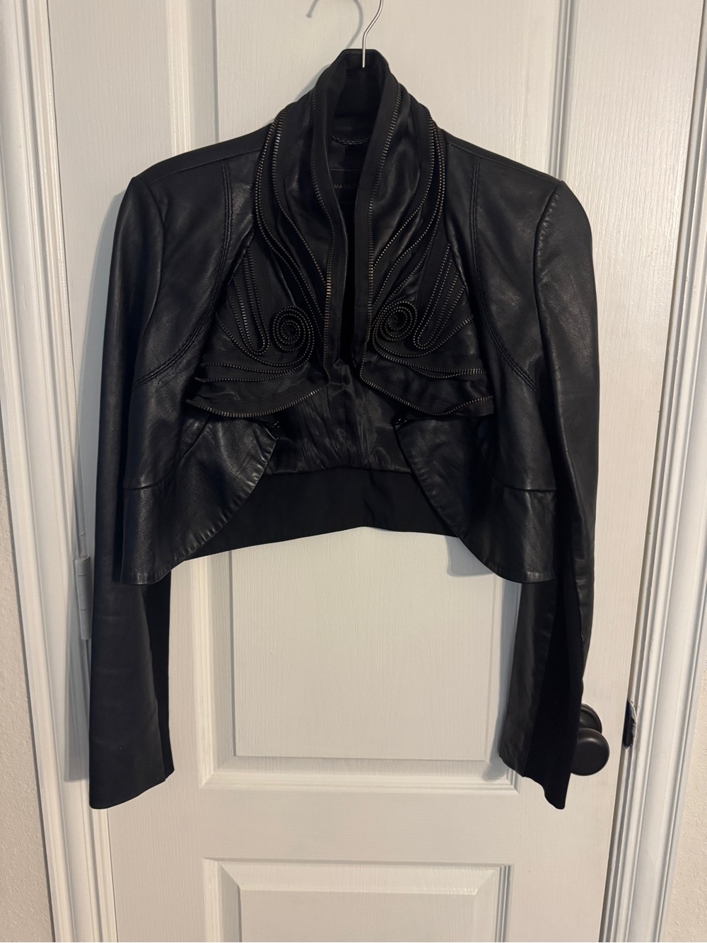 Black Bolero Leather Jacket - Women